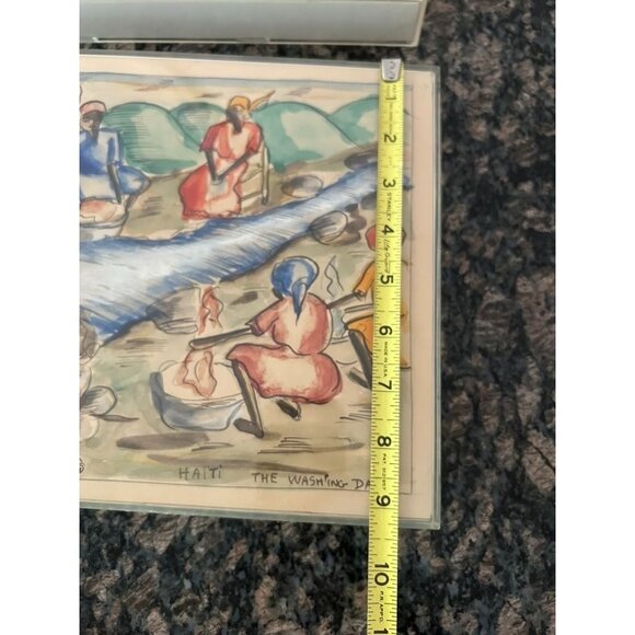 Haitian Watercolor Art Prints Set Of 3: Market, Carnival & Washing Day - Picture 6 of 7